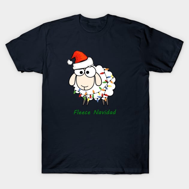 Fleece Navidad - Fun Pun Christmas/Holiday Sheep T-Shirt by bethcentral